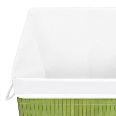 vidaXL Bamboo Laundry Basket with Single Section Green