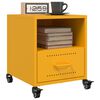 vidaXL Bedside Cabinet Set of 2 Mustard Yellow Cold-rolled steel