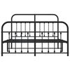 vidaXL Bed Frame Black Powder-Coated Steel Double Bed Bed Frame