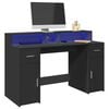 vidaXL Desk Black Engineered Wood Medium Computer Desk Rectangular