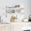 vidaXL Wall Shelf Silver Stainless steel 39.4 x 11.8 x 23.6 in