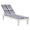 vidaXL Deck Chair Cushion Gray check Oxford fabric (100% polyester)
