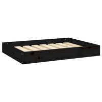 vidaXL Dog Bed Black 28.1"x21.3"x3.5" Solid Wood Pine