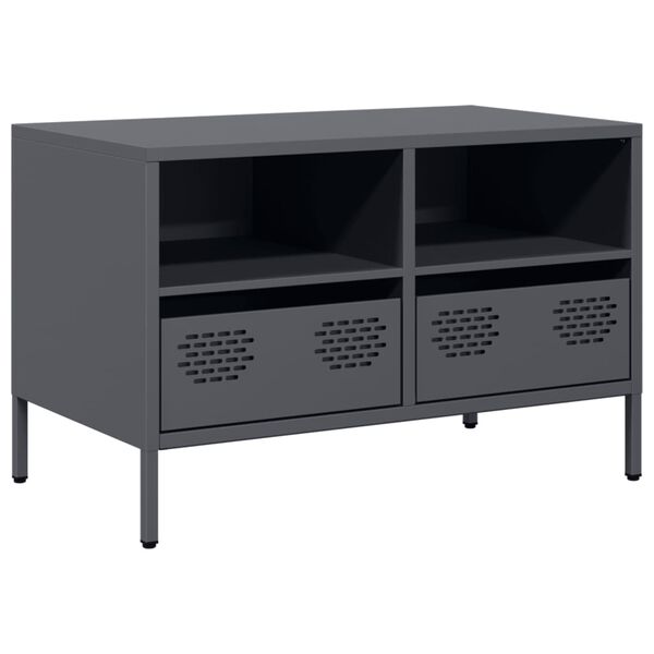 vidaXL TV Cabinet Anthracite Cold-rolled steel Medium Adjustable Feet