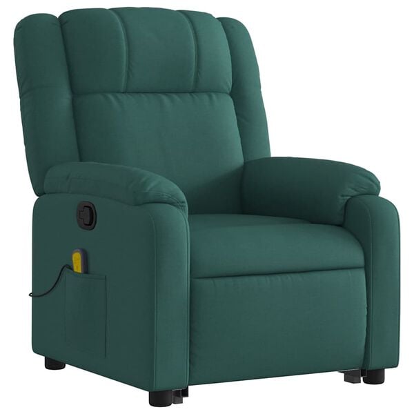 vidaXL Stand Up Massage Recliner Chair Dark green