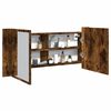 vidaXL Led Mirror Cabinet Smoked Oak Engineered Wood, Glass Large