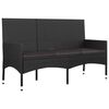 vidaXL Garden Lounge Set Black Poly Rattan Medium Durable