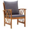 vidaXL Garden Lounge Set Dark grey, Natural wood Solid acacia wood Medium
