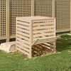 vidaXL Composter Natural Wood Solid Pine Wood 32.5 in Composter Square