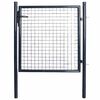 vidaXL Mesh Garden Gate Galvanised Steel 39.4x39.4" Grey