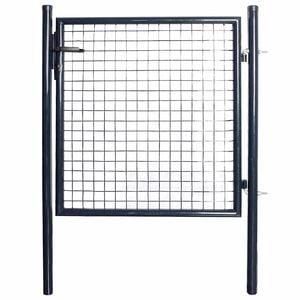vidaXL Mesh Garden Gate Galvanised Steel 39.4x39.4" Grey