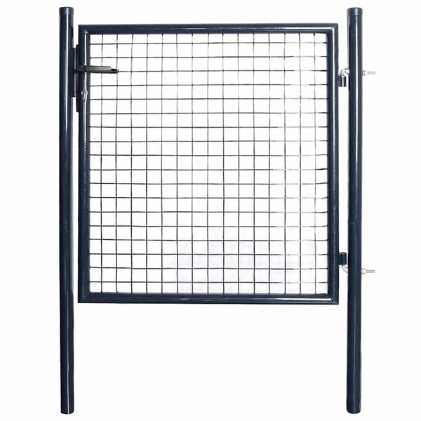 vidaXL Mesh Garden Gate Galvanised Steel 39.4x39.4" Grey
