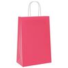 vidaXL Paper Bags 250 pcs with Handles Pink 21x11x31 cm