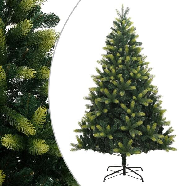 vidaXL Artificial Hinged Christmas Tree Light green and dark green