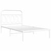 vidaXL Bed Frame White Steel Twin Bed Frame Rectangular Modern