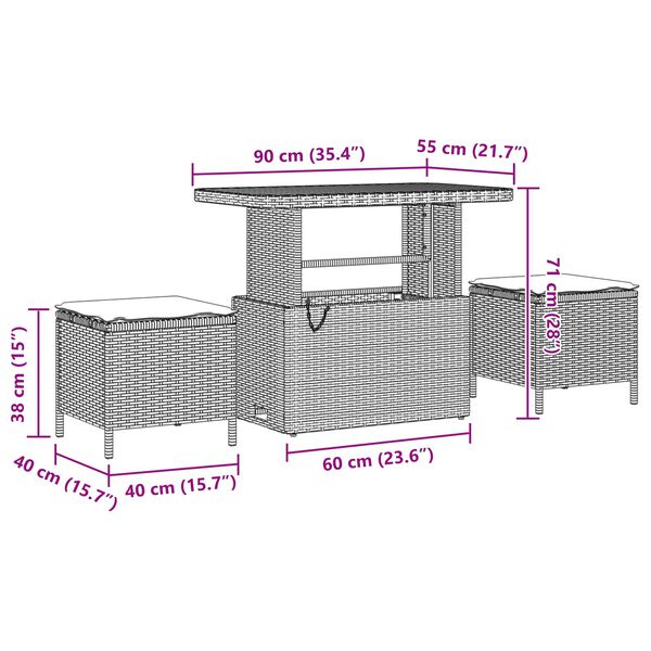 vidaXL Garden Sofa Set with Cushion 8 pcs Black Poly Rattan