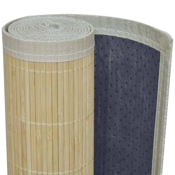 vidaXL Carpet Natural bamboo color Bamboo surface with polypropylene borders