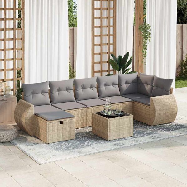 vidaXL Garden Sofa Set Beige