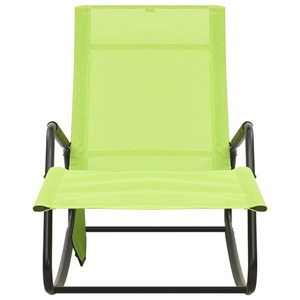 vidaXL Sun Lounger Green Steel 57.1 x 22.4 x 32.7 in Sun Lounger