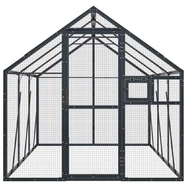 vidaXL Aviary Anthracite Aluminum Large Durable Aviary Rectangular