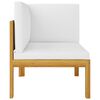 vidaXL Garden Bench Cream White Solid Acacia Wood 2-Seater Modular