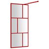 vidaXL Walk-in Shower Wall with Clear ESG Glass Red 31.5"x76.8"