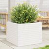 vidaXL Garden Planter White Solid Pine Wood Medium Decorative Inlays