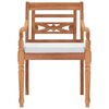 vidaXL Garden Chair Set of 2 Brown Teak wood and cotton Standard