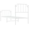 vidaXL Metal Bed Frame without Mattress with Footboard&nbsp;White 31.5"x78.7"