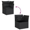 vidaXL Garden Sofa Set Black Poly Rattan Large UV-resistant materials
