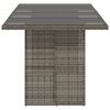 vidaXL Garden Table Gray Poly Rattan Large Durable Garden Table