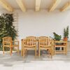 vidaXL Garden Dining Set Natural wood Solid teak wood Medium Stackable