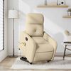 vidaXL Stand Up Massage Recliner Chair Cream Polyester, Metal, Plywood