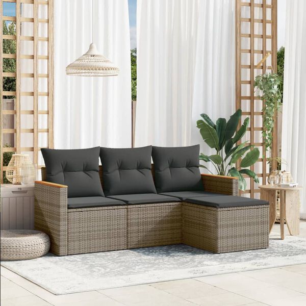 vidaXL Garden Sofa Set Grey