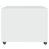 vidaXL Coffee Table White Engineered Wood Lockable Wheels Coffee Table