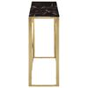 vidaXL Console Table Gold, Black Marble Stainless Steel, Tempered Glass