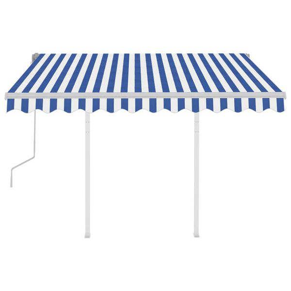 vidaXL Retractable Awning Blue and White