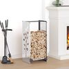 vidaXL Firewood Rack 15.7x11.8x31.5" Stainless Steel