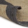 vidaXL Area Rug Natural, Dark Grey Braided Jute 47.2 in Diameter