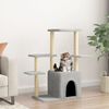 vidaXL Cat Tree Light grey Engineered wood, plush, sisal 38.4 in tall