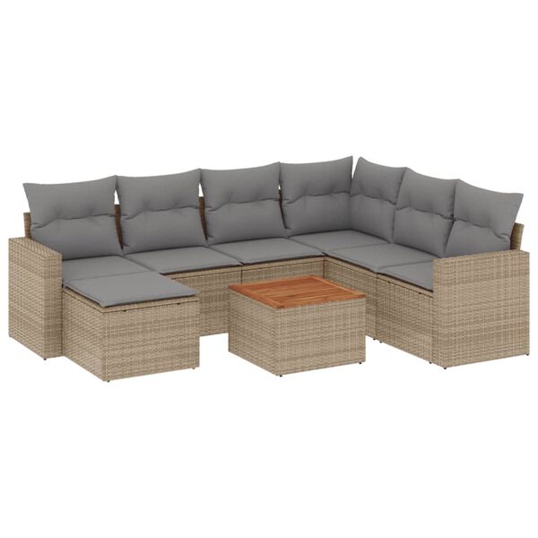 vidaXL Garden Sofa Set Beige