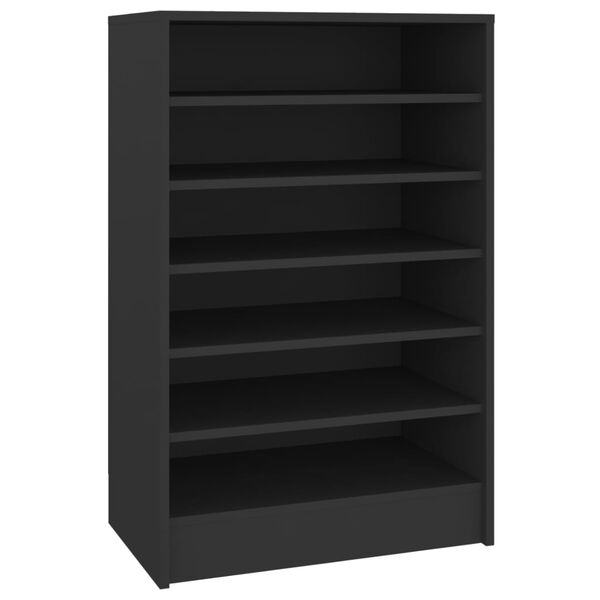vidaXL Shoe Cabinet Black Engineered wood 23.6 x 13.8 x 36.2 in