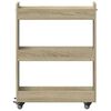 vidaXL Cabinet with Wheels Sonoma Oak 23.6"x8.7"x31.1" Engineered Wood
