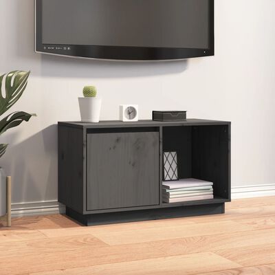 vidaXL TV Stand Gray 29.1"x13.8"x17.3" Solid Wood Pine