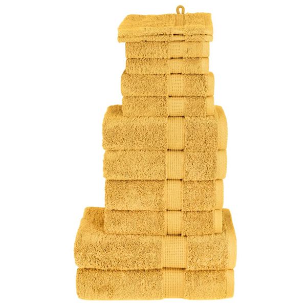 vidaXL Towel Set Gold 100% cotton Various sizes in the set Tough
