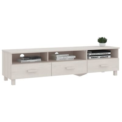 vidaXL TV Cabinet HAMAR White 62.2"x15.7"x15.7" Solid Wood Pine