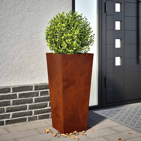 vidaXL Garden Planter Set of 2 Brown Weathering Steel Heavy Duty