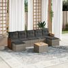 vidaXL Garden Sofa Set Gray PE rattan 8 Piece Adjustable Armrests