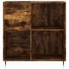 vidaXL Record Cabinet Smoked Oak Engineered Wood, Iron