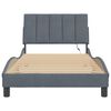 vidaXL Bed Frame with LED without Mattress "Hanko" Dark Gray 39.4"x79.9" Velvet